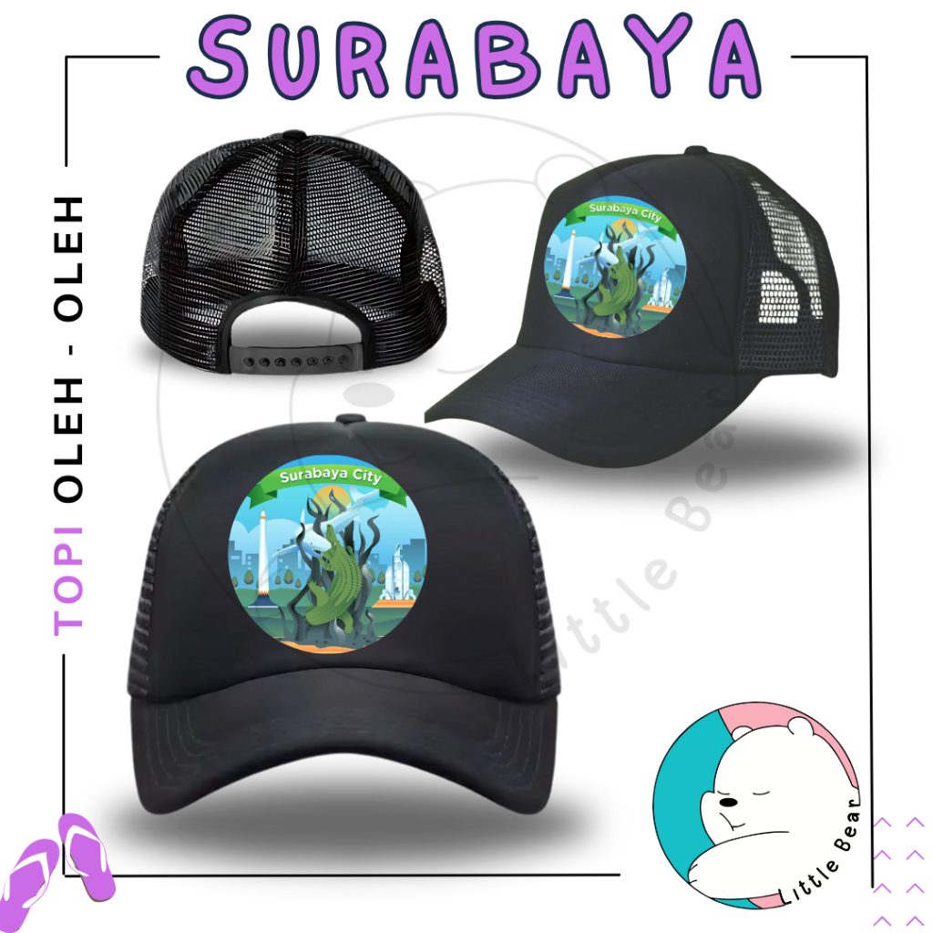 Littlebear Topi Souvenir Surabaya- Topi Trucker Oleh Oleh Surabaya Motif 3