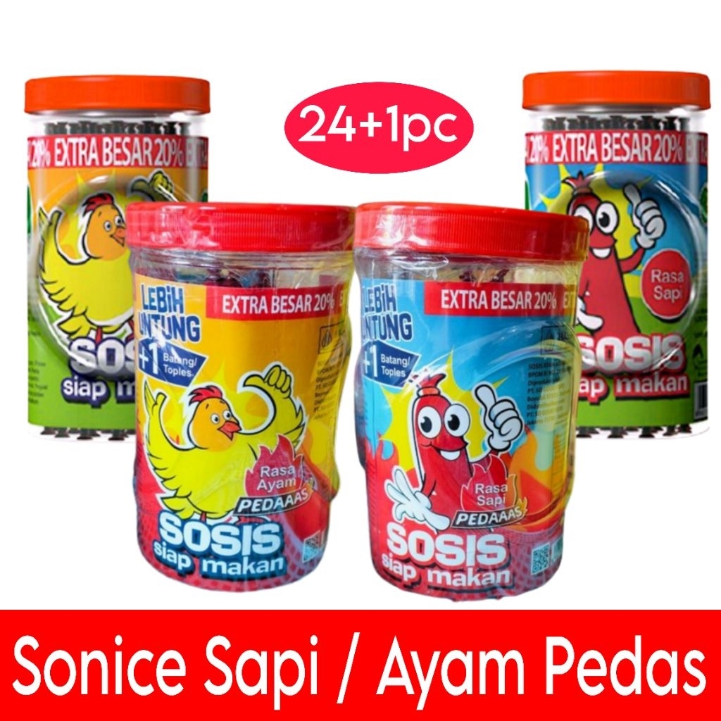 

So Nice Sosis siap makan Sapi / Ayam / pedas isi 24bj toples