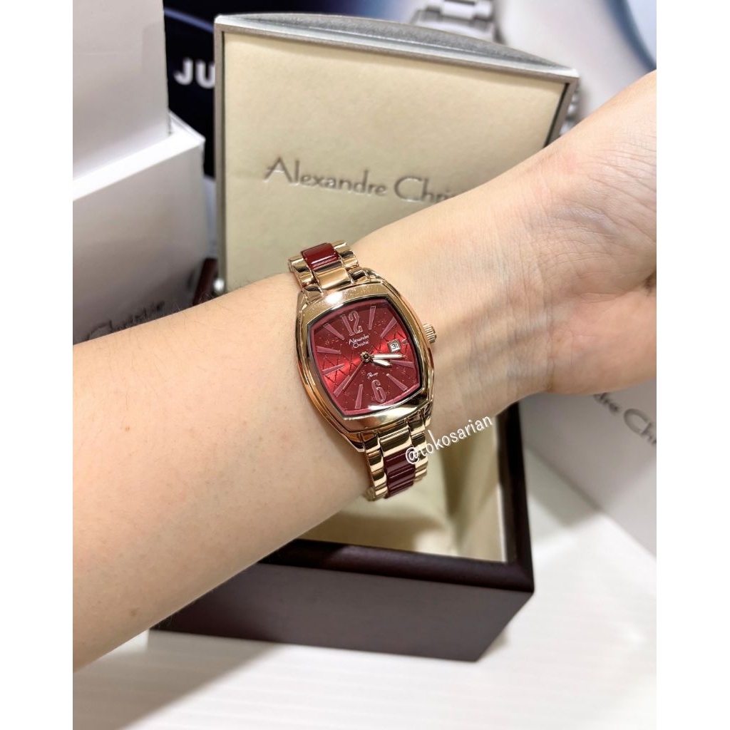 Alexander Christie AC 2B63 LD Original Bergaransi Jam Tangan Rantai Keramik Wanita