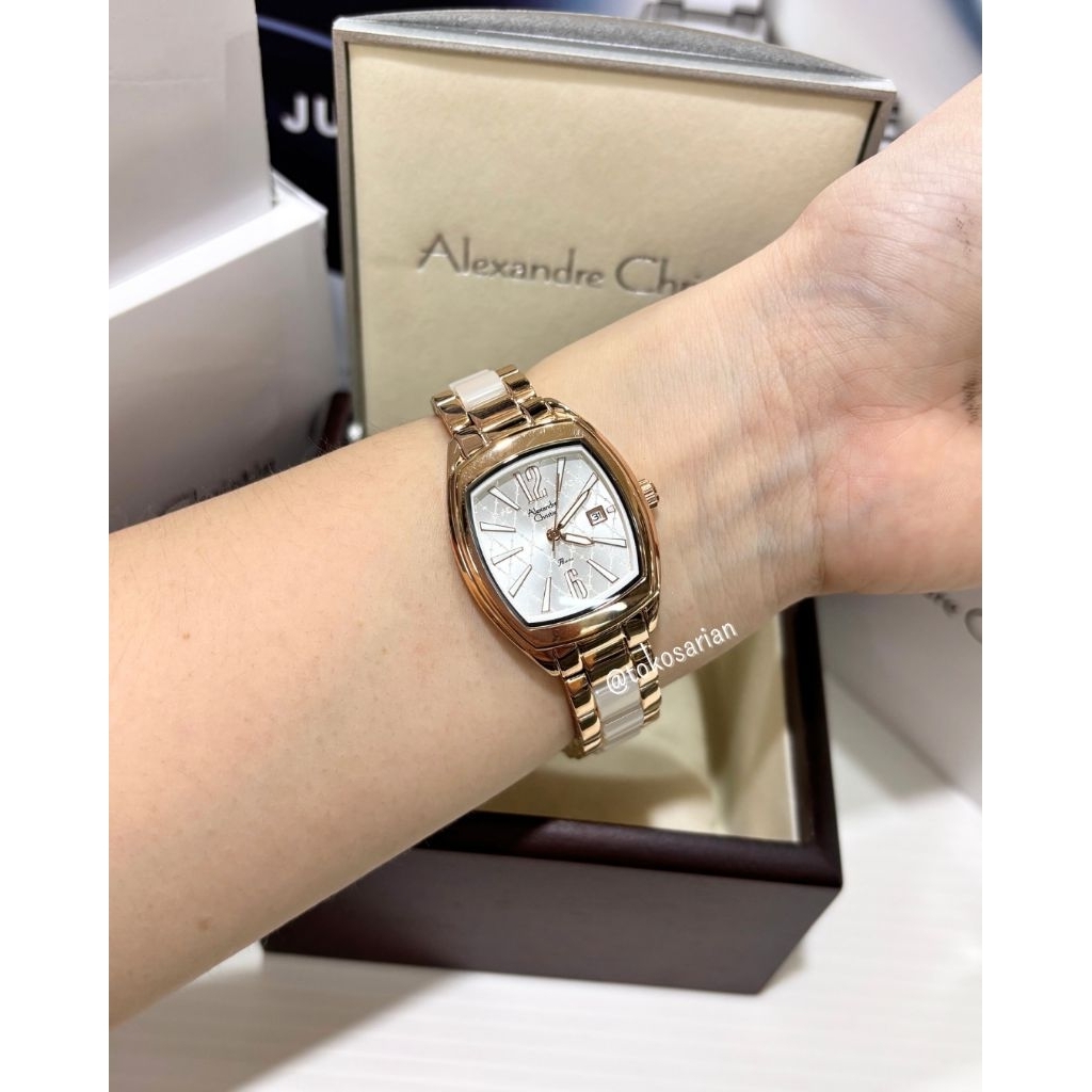 Alexander Christie AC 2B63 LD Original Bergaransi Jam Tangan Rantai Keramik Wanita