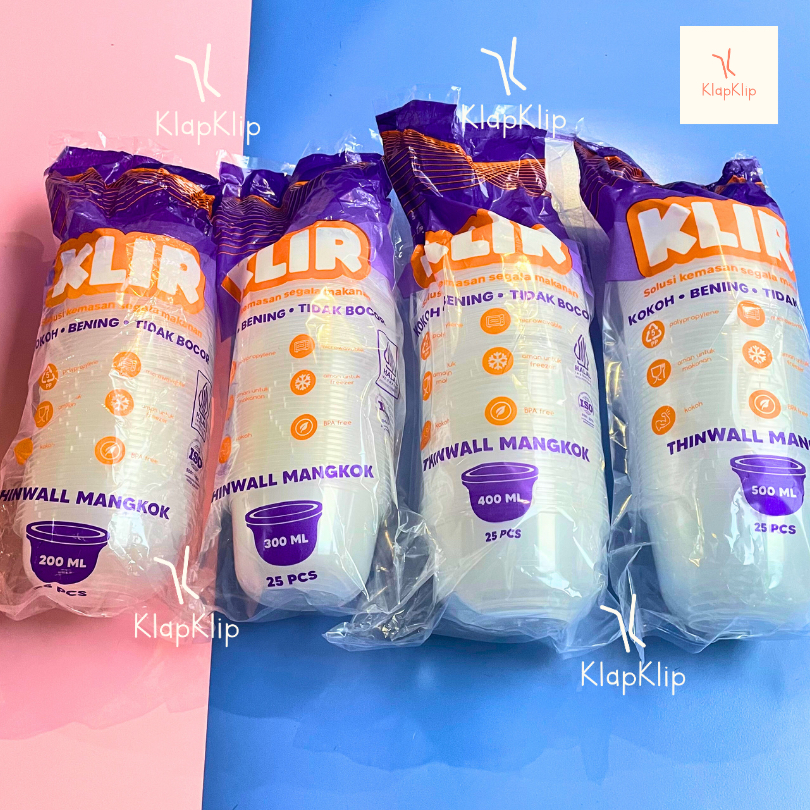 GROSIR 10 pack = 250set Thinwall Bowl KLIR 200ml 300ml 400ml 50ml - Thinwall Mangkok 300ml Transpara