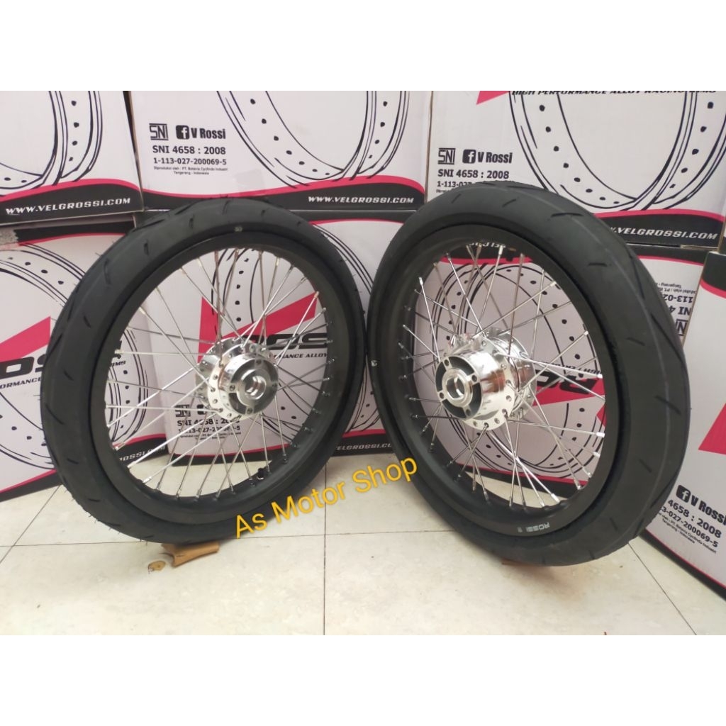 VELG SET ROSSI 215 215 RING 17 TROMOL SET PLUS BAN LUAR DALAM KARISMA SUPRA X 125 BLADE REVO SUPRA X