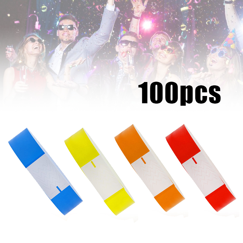 100pcs Gelang Tiket Event Gelang Event Anti Air Tiket Pergelangan Tangan Sekali Tiket Event Wahana E