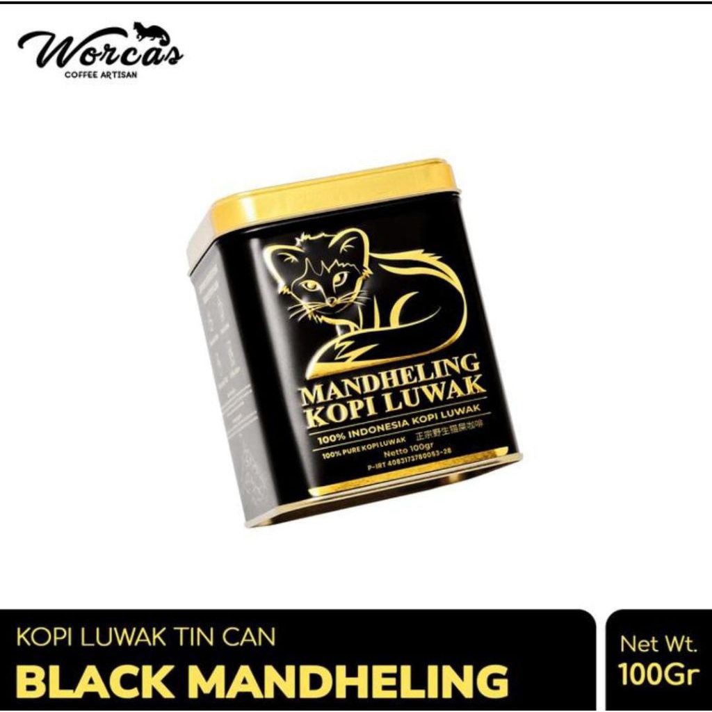 

Worcas kopi luwak liar Mandheling Black Tin Can 100gr