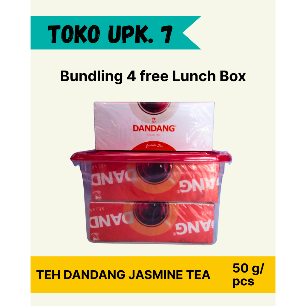 

Teh Celup Dandang Jasmine Kemasan Pack Free Lunch Box Isi 4 Pack 50gr