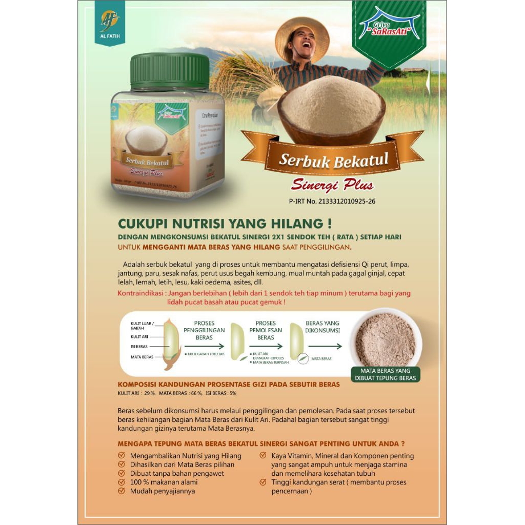 

Bekatul Sinergi 100gr – Penambah Nutrisi Alami | Kaya Serat, Vitamin, Mineral | 100% Organik dari Mata Beras