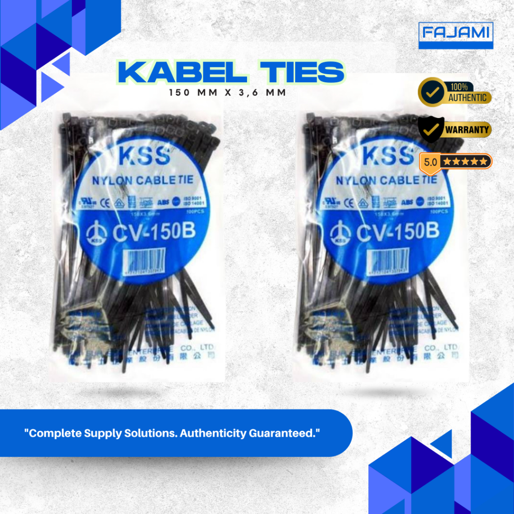 

Kabel Ties KSS CV-150 Premium 150 x 3.6 mm – Pengikat Kabel Nylon Tahan Panas