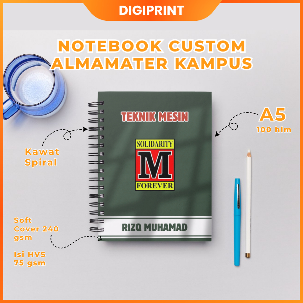 

Notebook Jurusan Kuliah Teknik Mesin Custom Nama | Hadiah Wisuda Aesthetic | Buku Tulis Mahasiswa