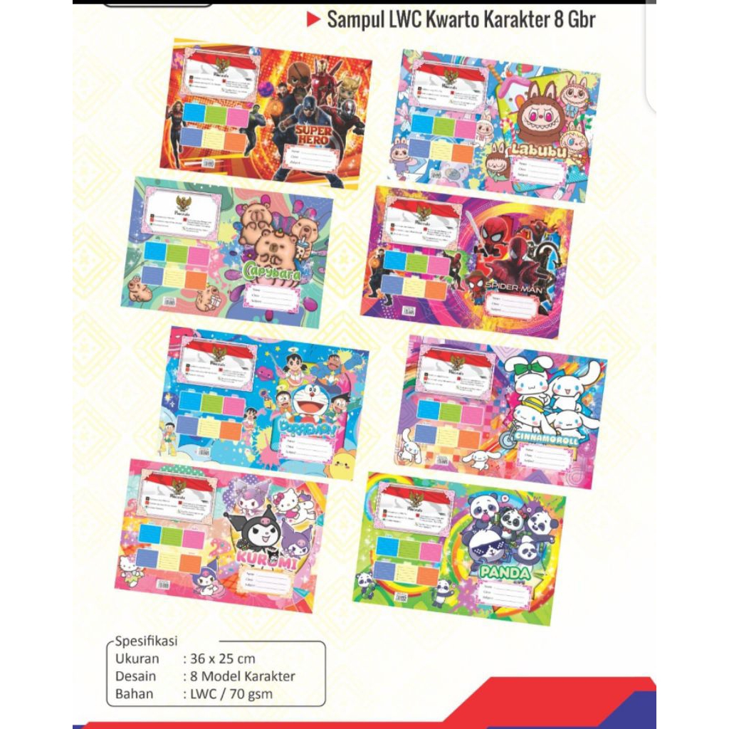 

Sampul Buku Kertas Kwarto New 2025 / Sampul Buku Tulis Motif Gambar Karakter Anak-Anak