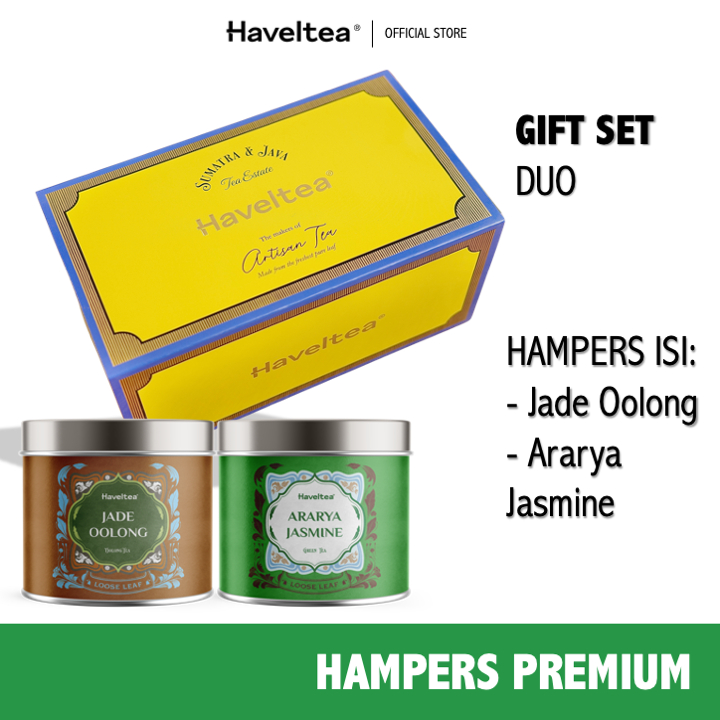 

Haveltea Hampers Premium Artisan Tea - Gift Set Box Jade Oolong & Jasmine Chamomile Tea