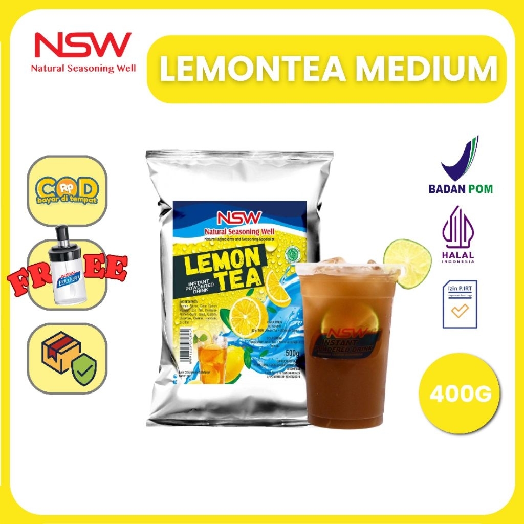 

NSW Powder Drink Rasa Lemon Tea MEDIUM 400 gr/ 13 gelas