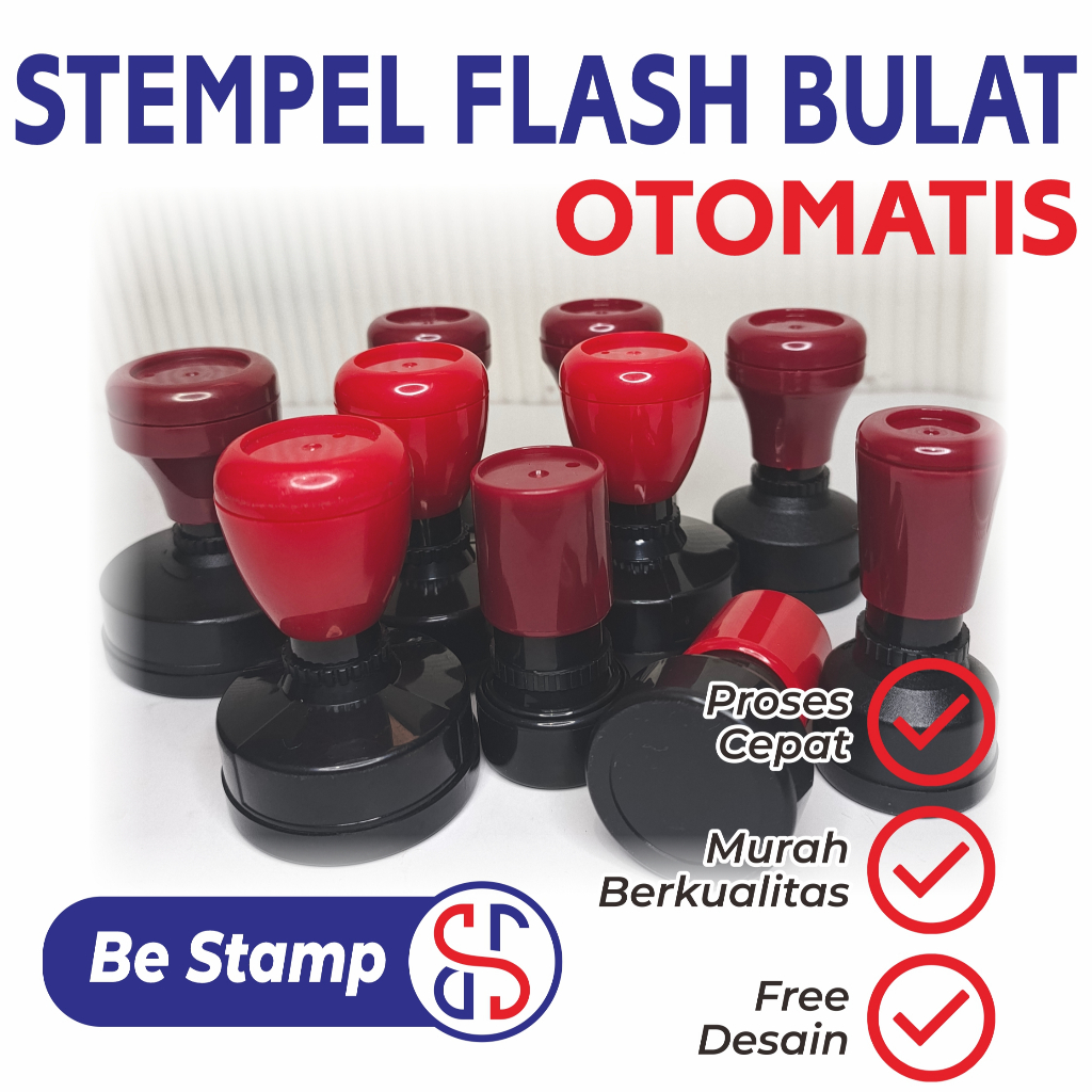 

Cetak Stempel Flash Bulat BONUS TINTA