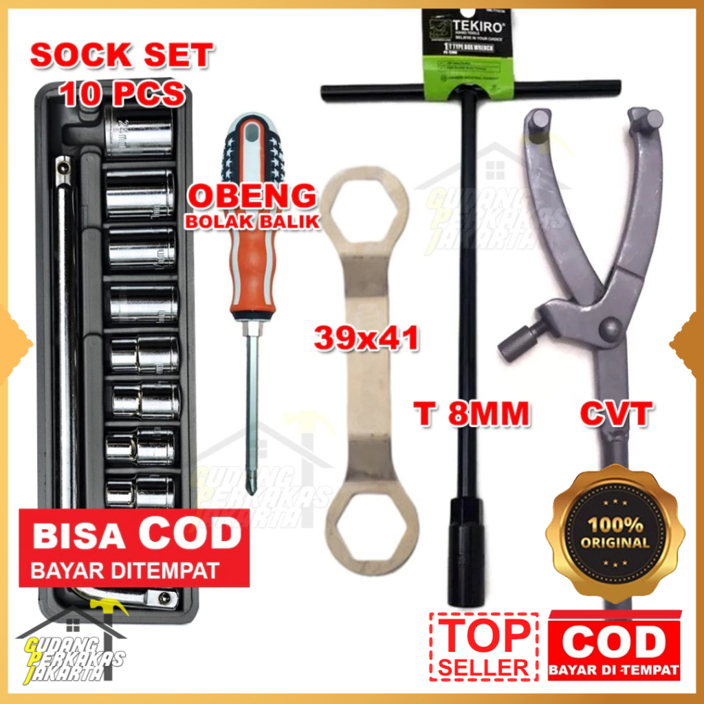 TERMURAH PAKET MULTIPRO Tracker CVT UNIVERSAL + Kunci 39-41 + Kunci Sok Set 10 Pcs 8-24 mm + Kunci T