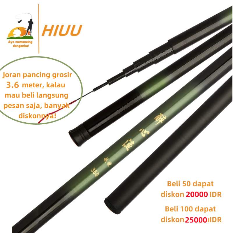 COD Penawaran khusus untuk 360Joran Tegek/ joran pancing grosir, beli 50 dan dapatkan diskon Rp10.00