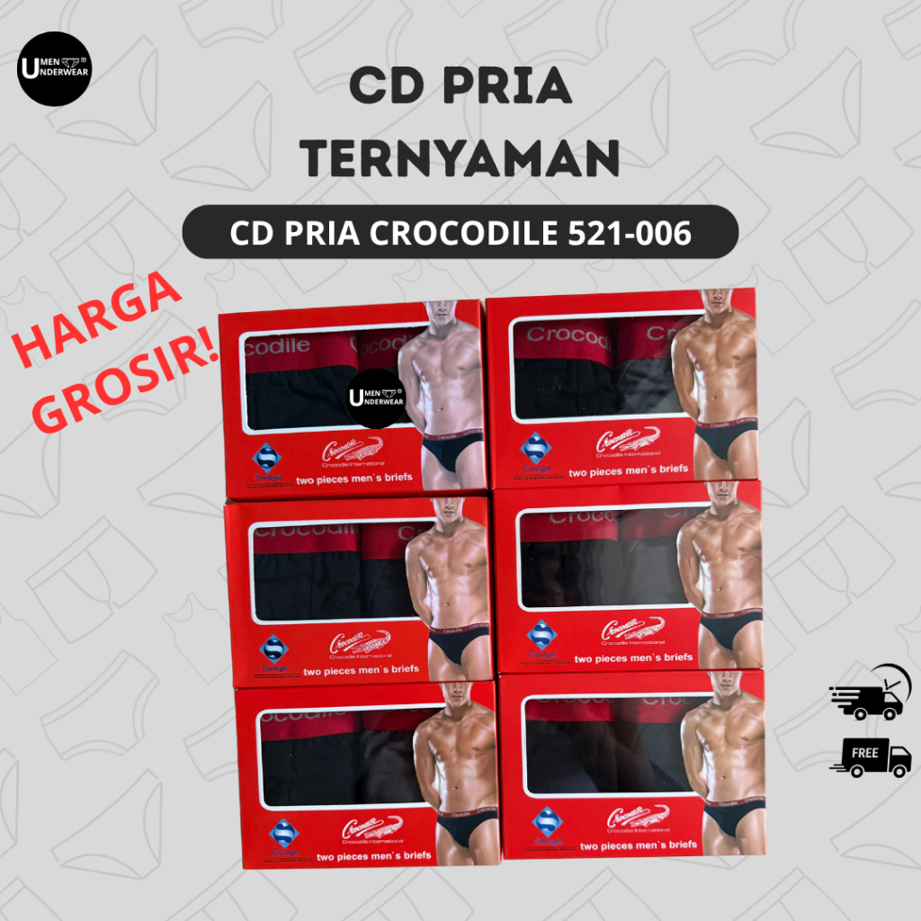 (GROSIR 12 PCS) CD PRIA CROCODILE 521-006 BY UMEN UNDERWEAR