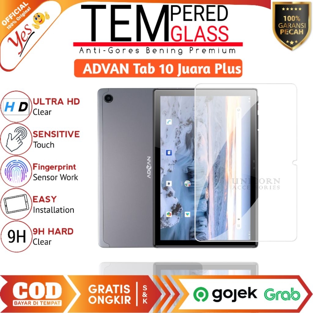 Advan TAB 10 JUARA PLUS / 10.4 inch 2024 / Tempered Glass YES Anti Gores Kaca Bening Premium