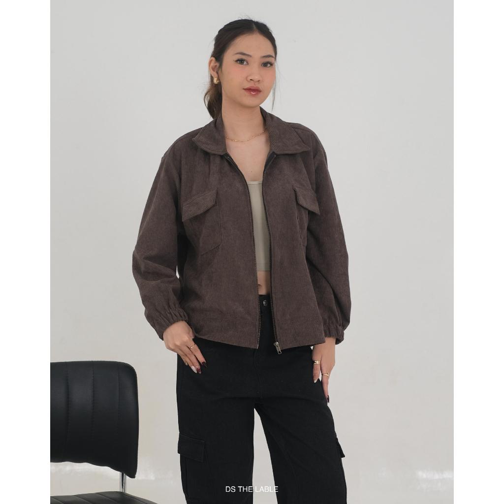 Zipper Corduroy Outer - Jacket dan Outer Wanita Bahan Corduroy