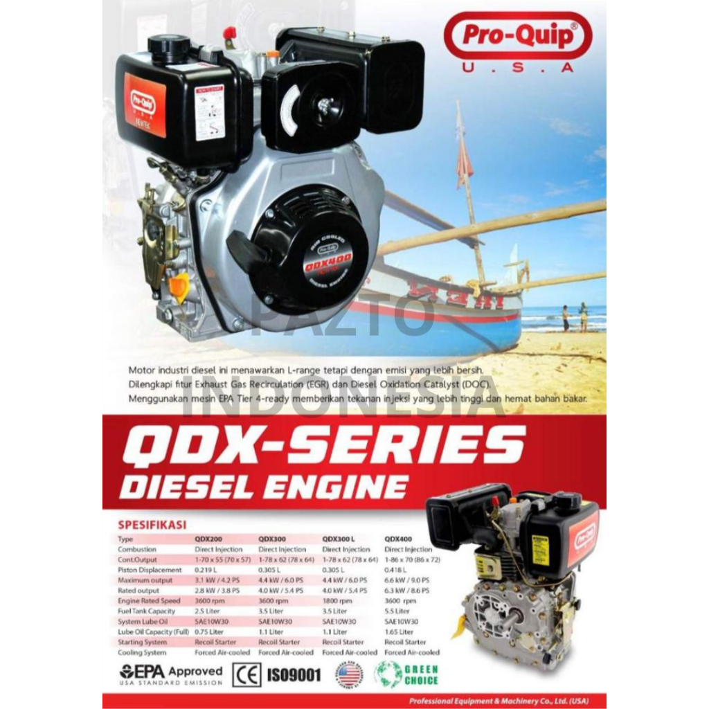 Proquip Mesin Diesel Penggerak QDX 400 9 HP PK Solar Engine QDX400 ORI