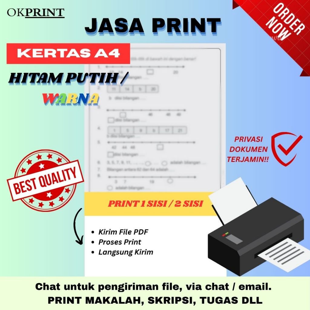

OKPRINT-KERTAS A4 JASA PRINT MURAH TUGAS || MAKALAH || SKRIPSI || ARTIKEL || DLL