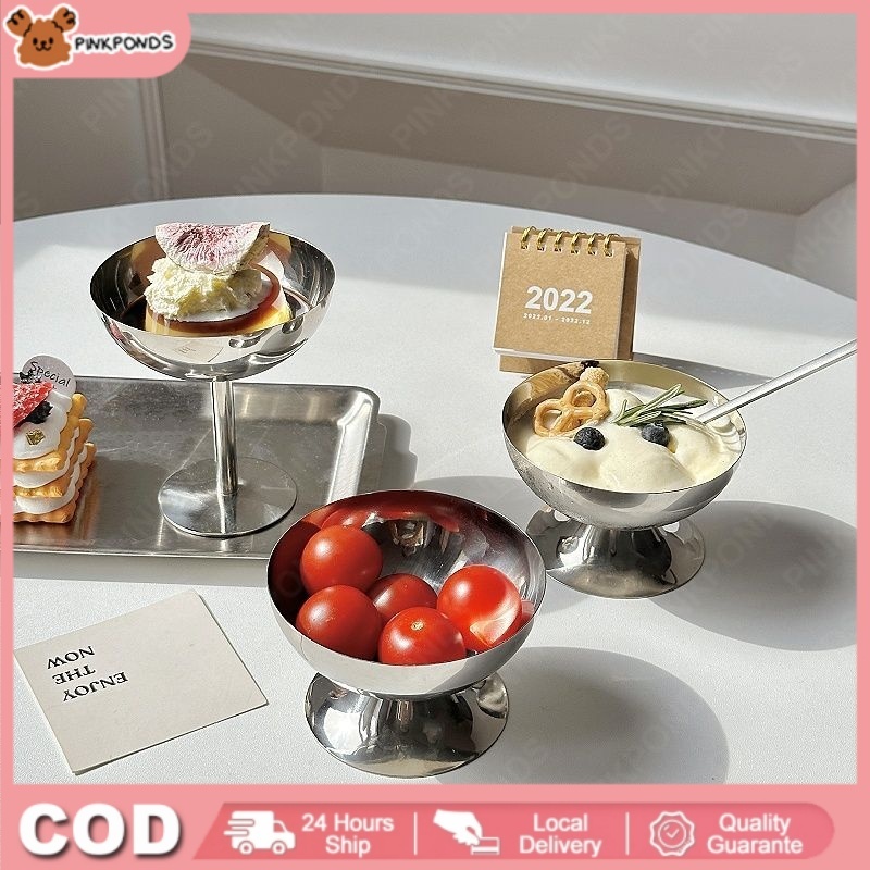 304 Gelas Es Krim Stainless Steel Gelas Es Krim Tinggi Gelas Es Krim Makanan Penutup Gelas Makanan R