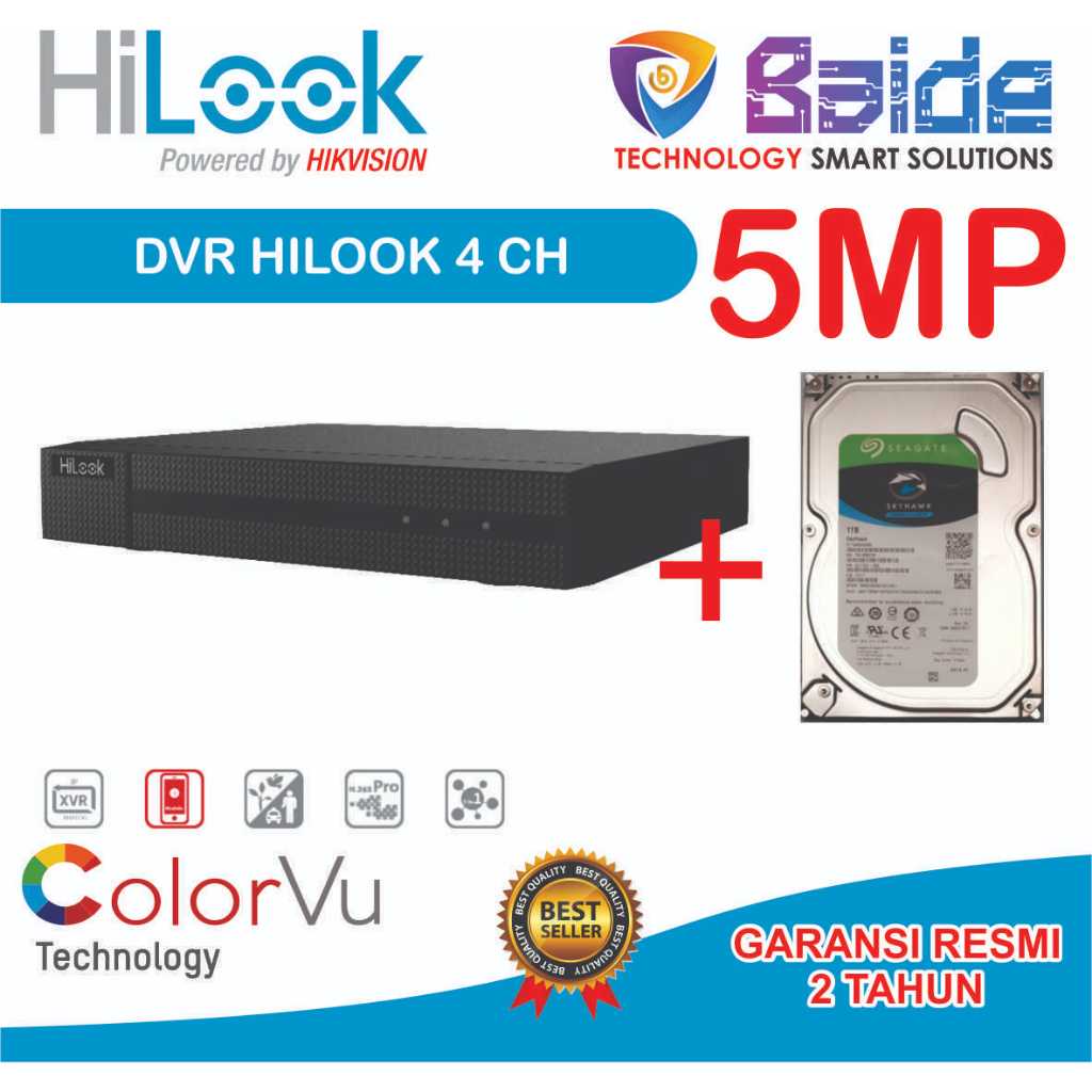DVR HILOOK 5MP 4 CHANNEL AUDIO SERIES SUPPORT 5MP