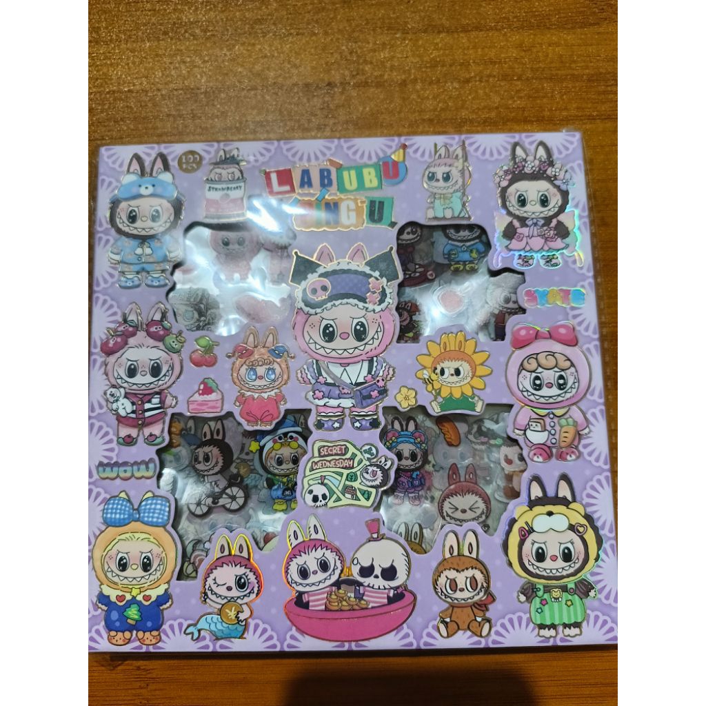

100 pcs stiker motif labubu/mainan grosir anak-anak