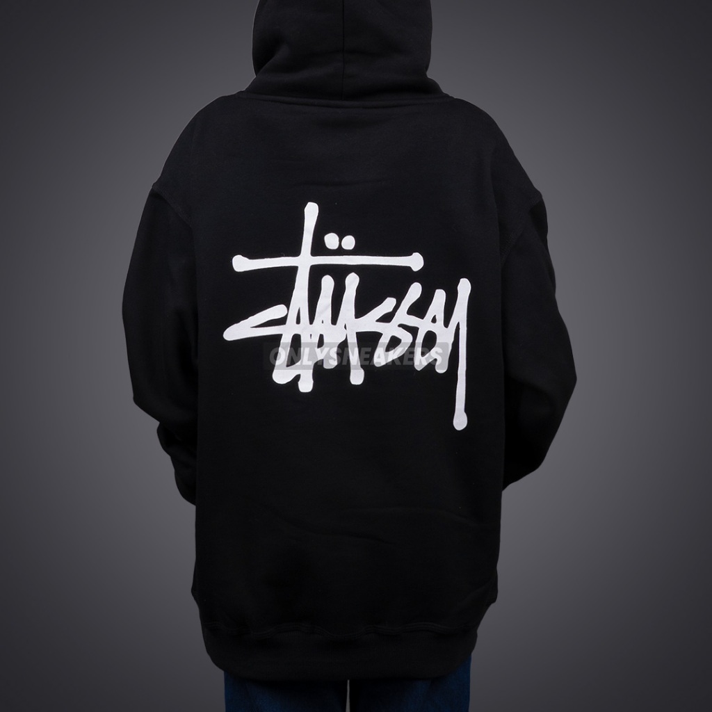 STUSSY BASIC STUSSY BLACK HOODIE