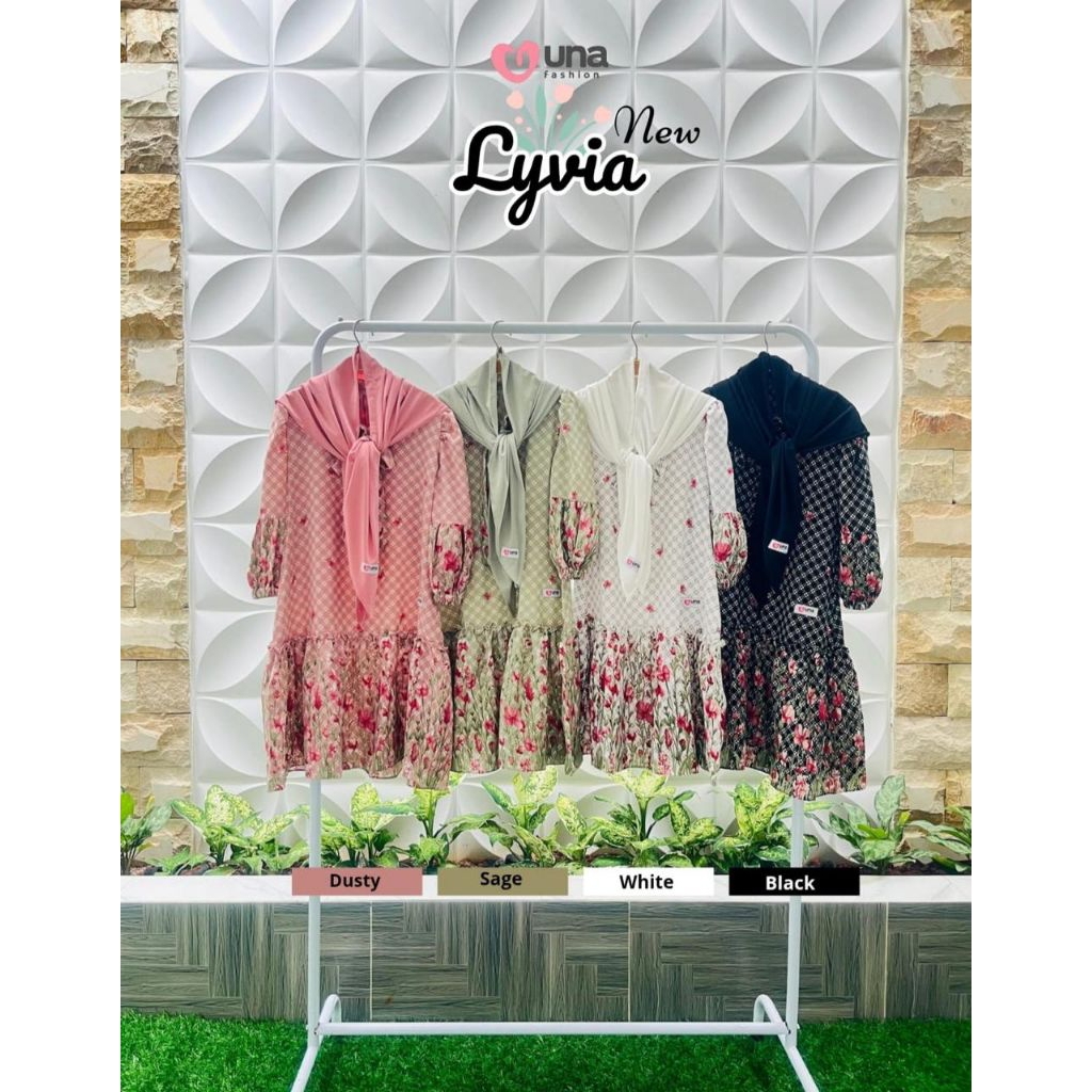 gamis set lyvia by una fashion*gamis set hijab*gamis anak*