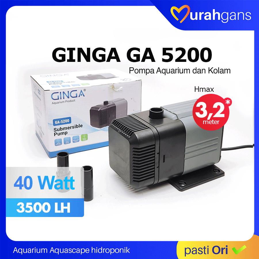 GINGA GA 5200 Pompa Aquairum Kolam Koi 3500 LH