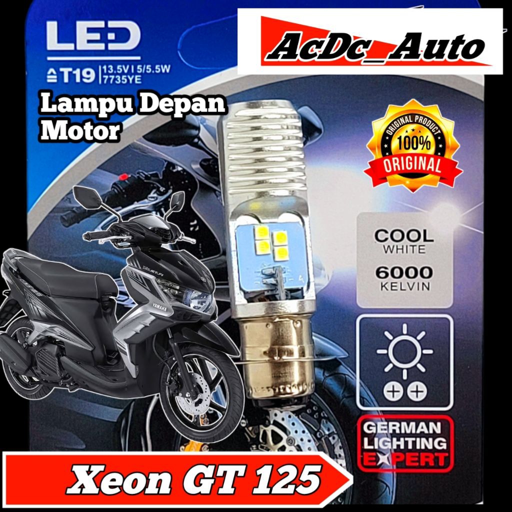 Lampu Depan Motor Yamaha Xeon GT 125 LED Putih Ac/Dc 12Volt Pengganti Dop/Bohlam Standart WrT19