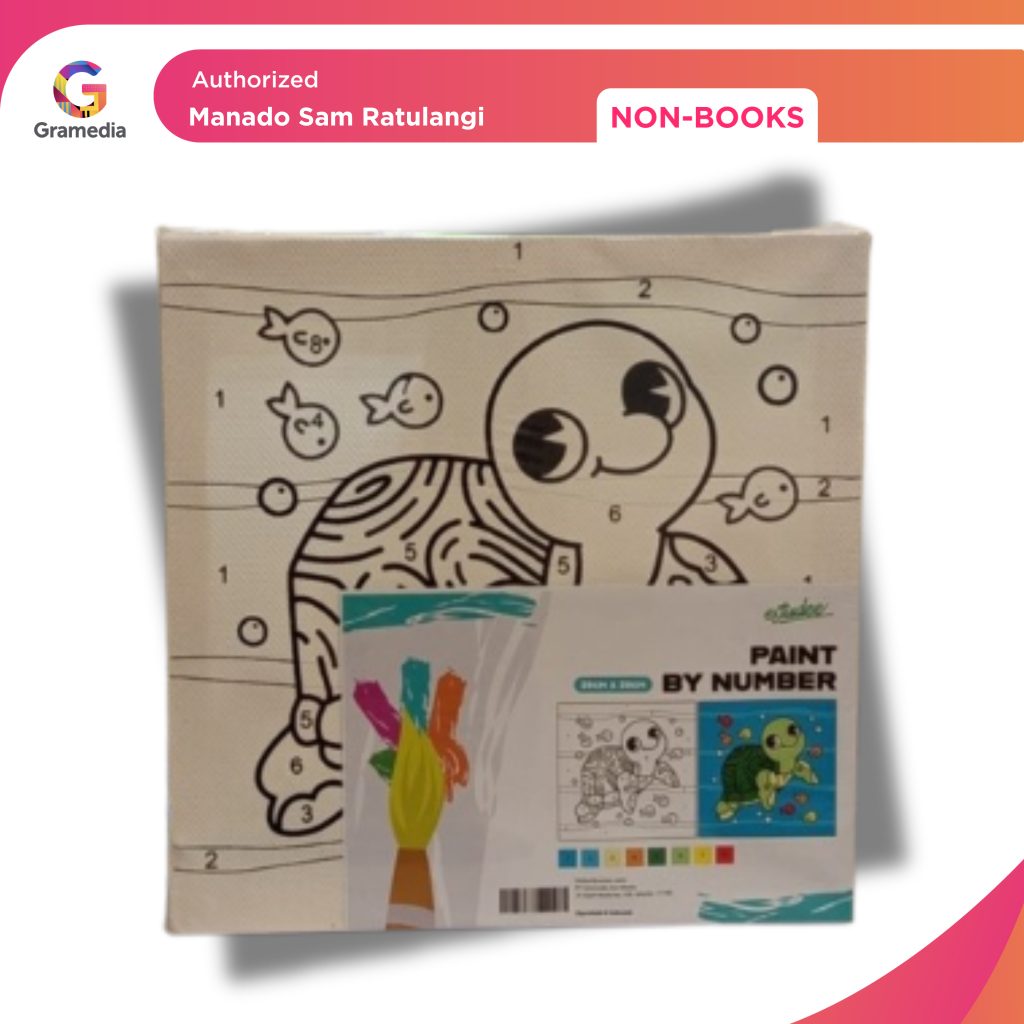 

Gramedia Manado-Estudee Canvas Paint By Number 20CM x 20CM Turtle