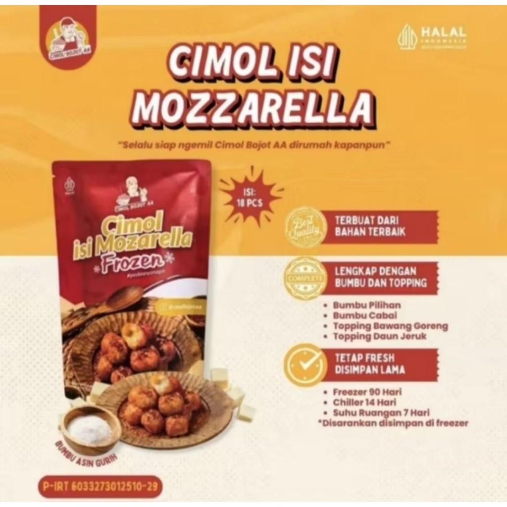 

Cimol Bojot AA isi Mozarella (Frozen)