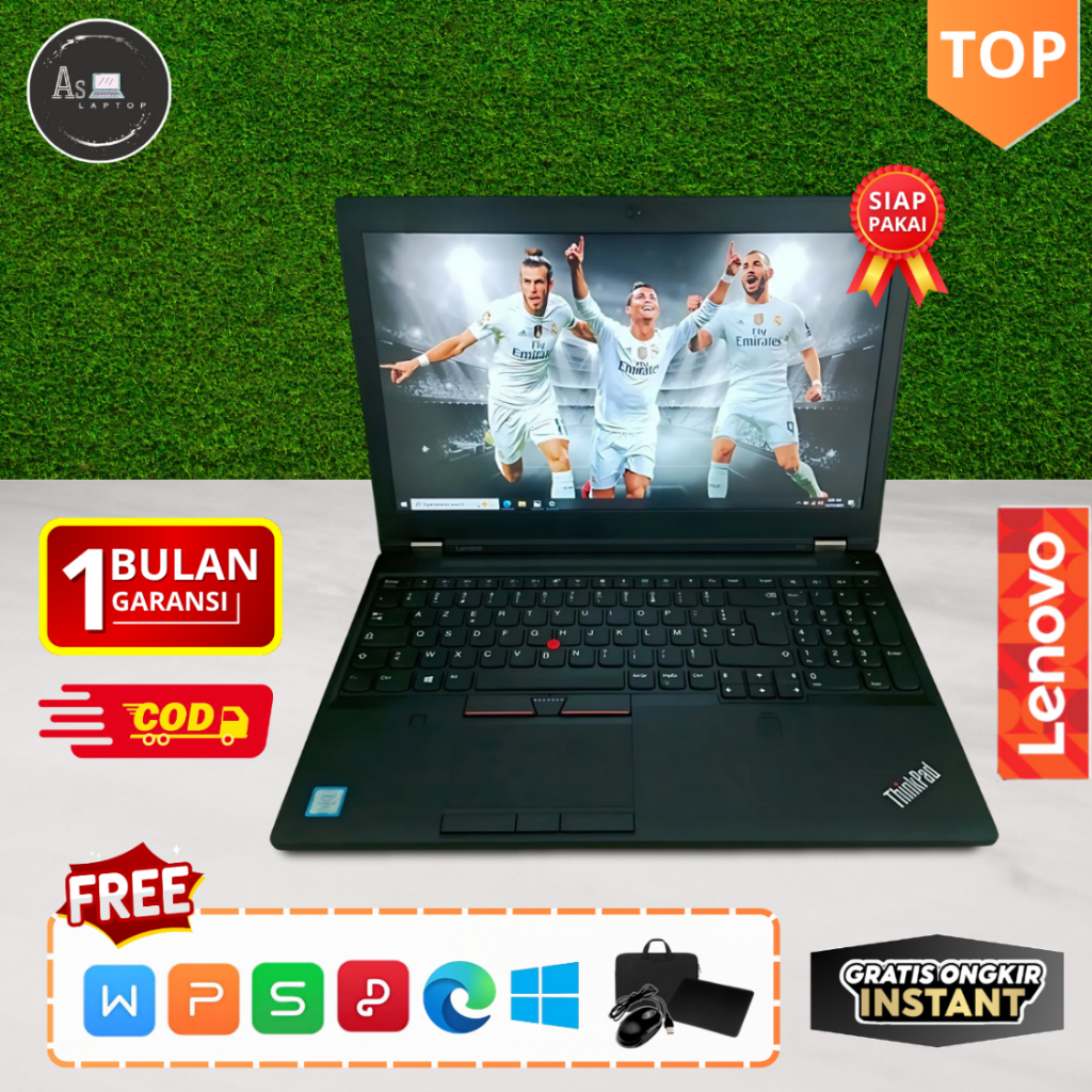 Laptop Lenovo Thinkpad P14 P50 P51 P53 P15 P70 Core i7 Dual Vga  Gen 6 dan 7 | Layar 15'6 inch | Sec