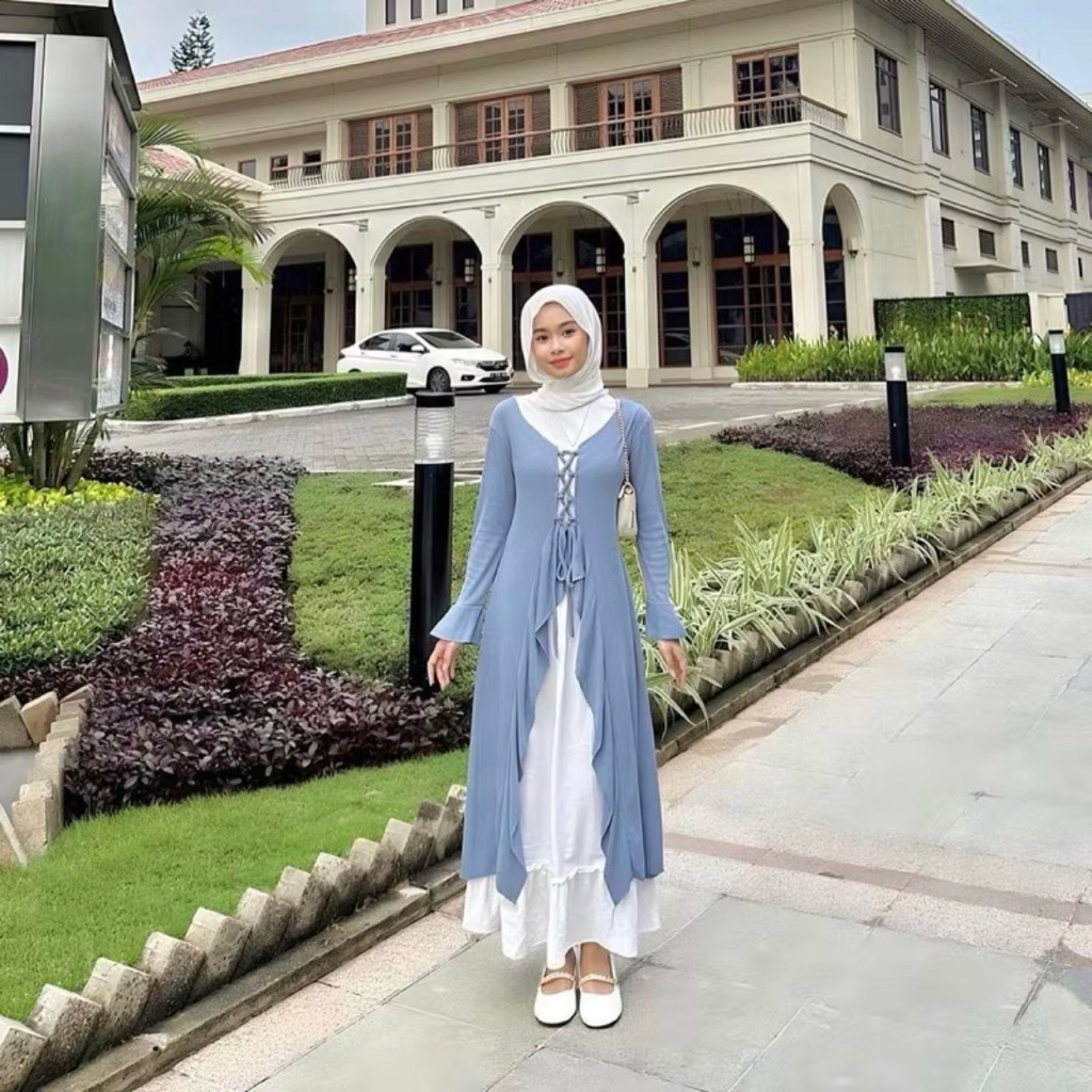 Baju wanita muslim - outer model tali depan