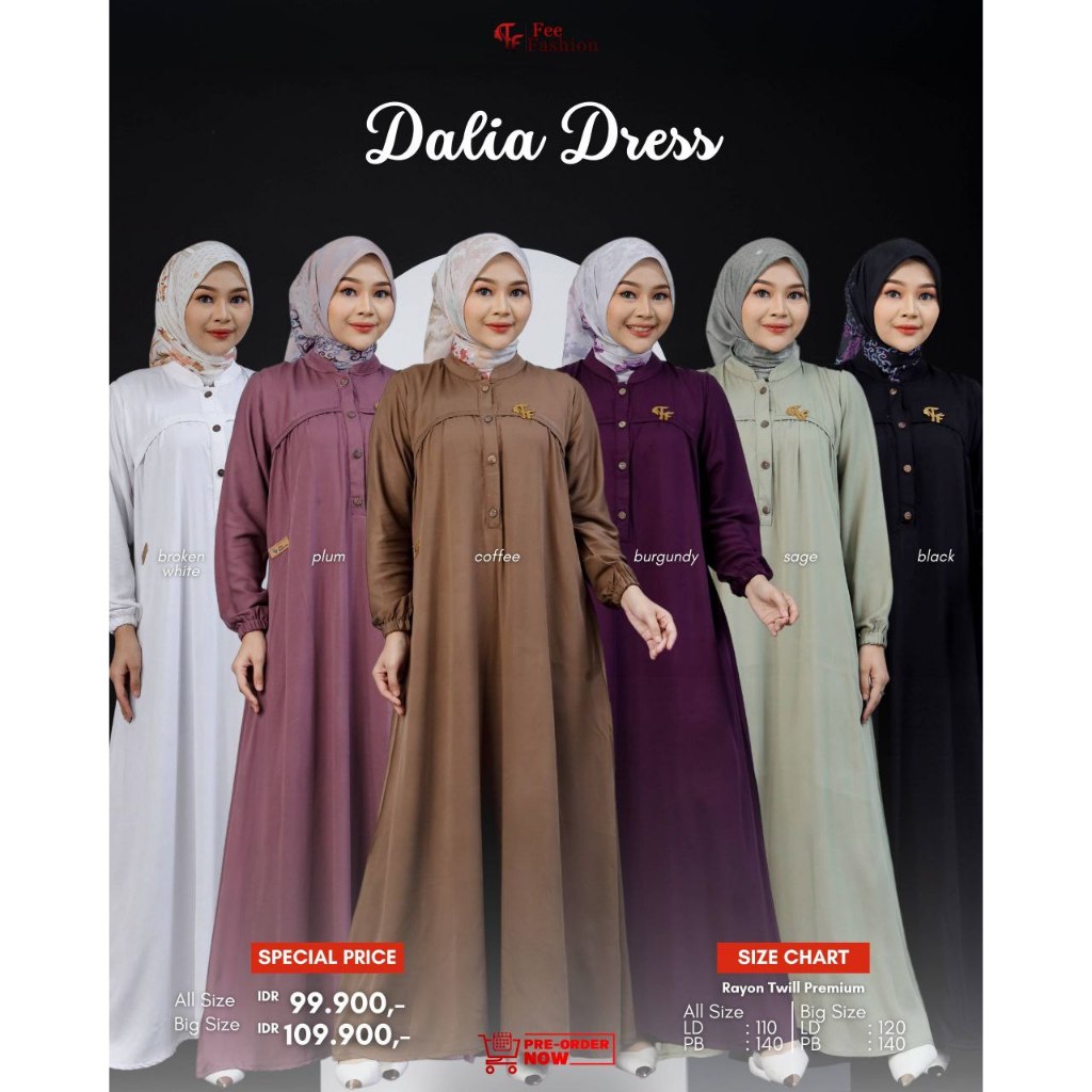 GAMIS RAYON POLOS DALIA DRESS FEE FASHION BEST SELLER