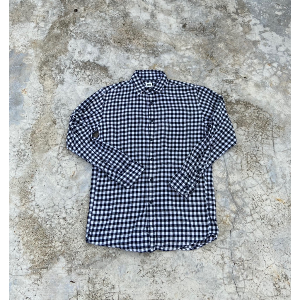 Kemeja Flanel Uniqlo Original Kotak-Kotak - size S