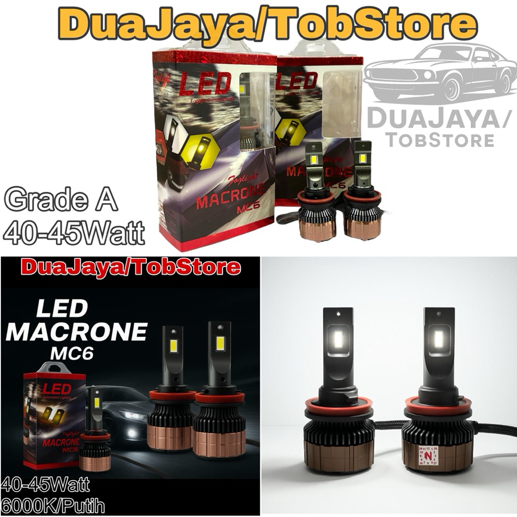 Lampu Led Foglamp Foglight Mobil Innova 2012 - 2016 Macrone MC6 1Warna 6000K Putih PNP