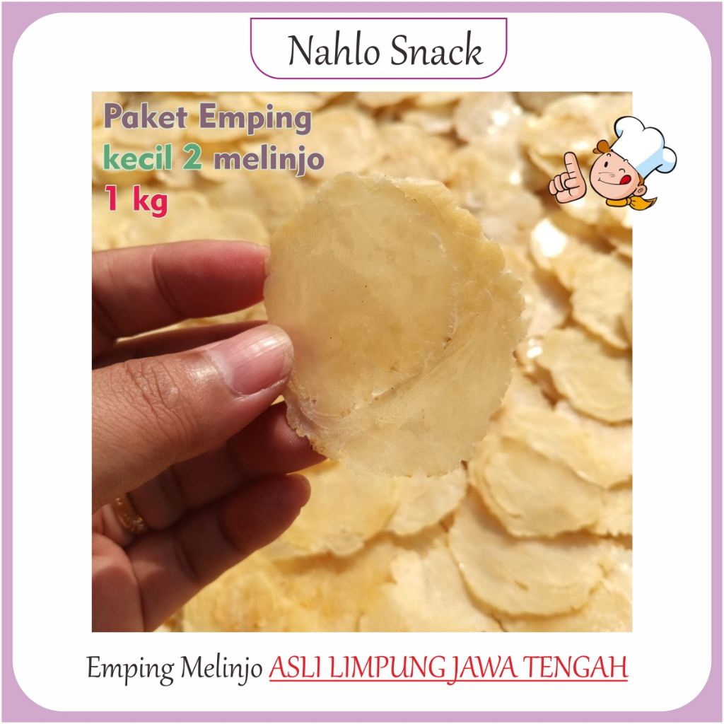 

Emping Melinjo Asli Limpung Ukuran SP 2 Biji Melinjo