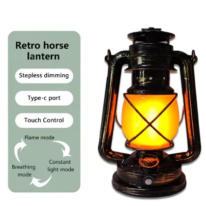 Lentera Jadul Lampu Led Lentera Gantung Hias Cafe Resto Camping Retro Klasik Antik