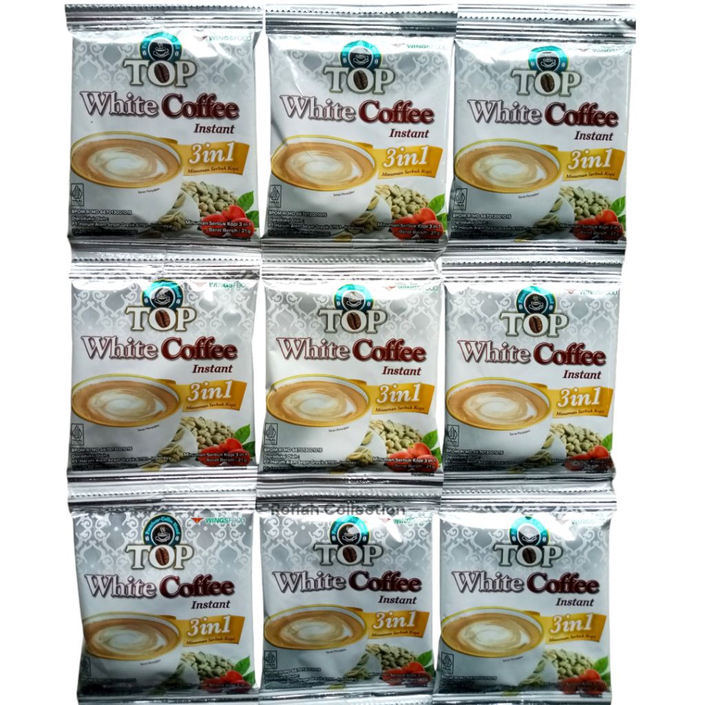 

( 1 Renceng 12 Sachet ) Top White Coffee 3 in 1 21gr