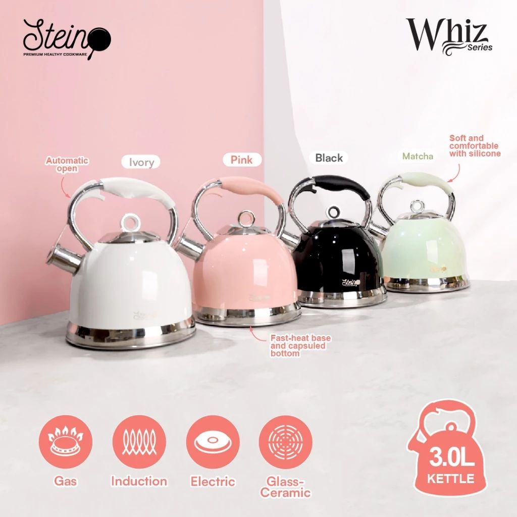 Stein Kettle Whiz Stainless Teko Siul Stein SUS 304 Kapasitas 3 Liter