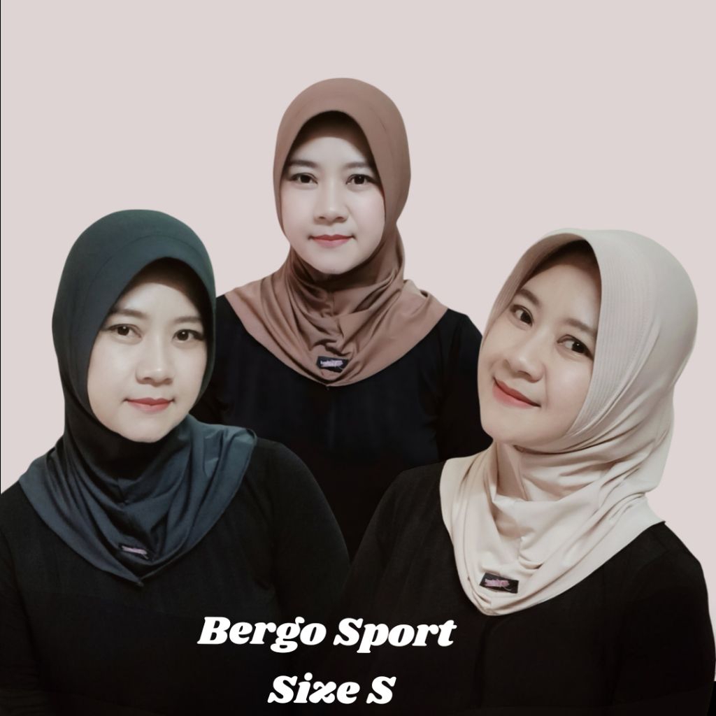 Bergo Sport Pendek / Hijab Sport /Kerudung Sport Jersey