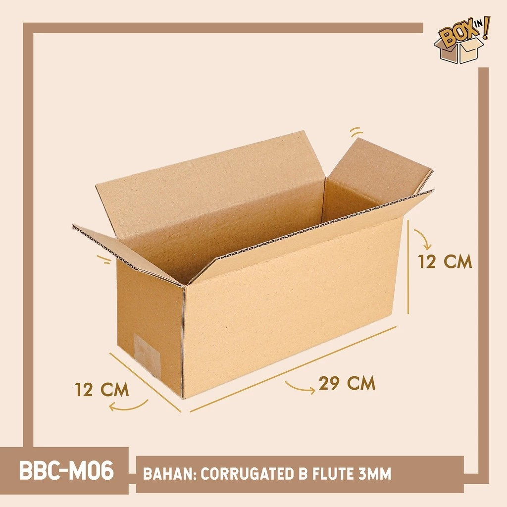 

29 x 12 x 12 Cm (BBC-M06) | B Flute | Kardus | Corrugated Box | Packing | Packaging