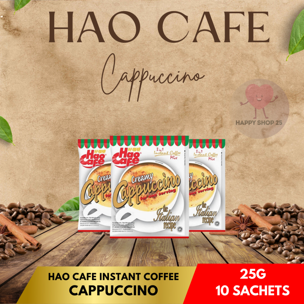 

Hao Cafe Instant Coffee Cappuccino (10 sachets x 25gr) | Kopi Instant
