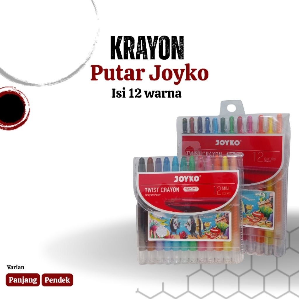 

Krayon Joyko putar - krayon murah isi 12 warna