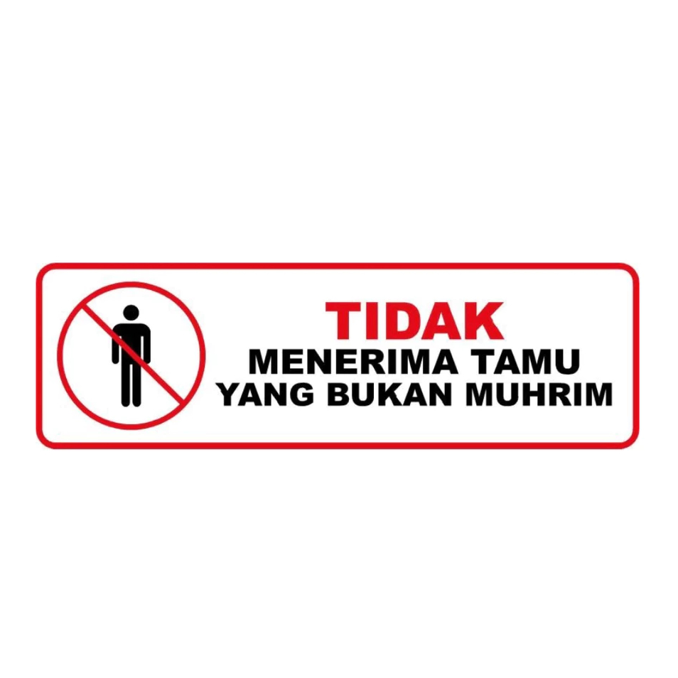 

STIKER TIDAK MENERIMA TAMU YANG BUKAN MUHRIM 5x15 cm BAHAN VYNIL ANTI AIR
