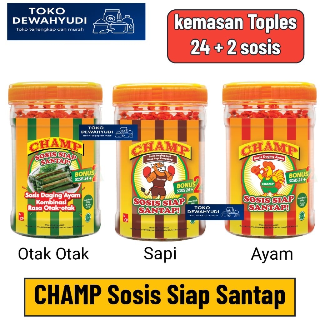 

CHAMP Sosis Siap Makan kemasan Toples isi 24 + 2 sosis