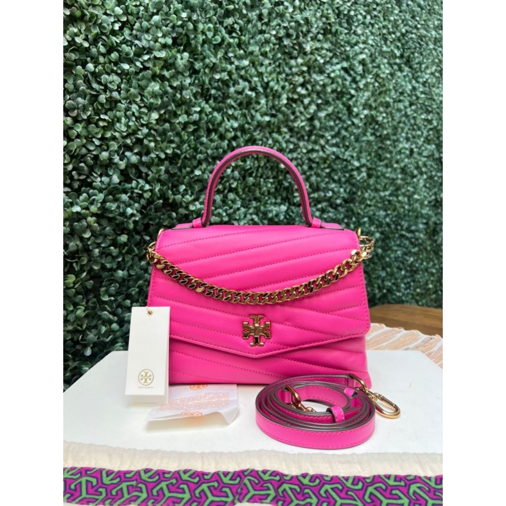 Preloved kira chevron top handle crazy pink