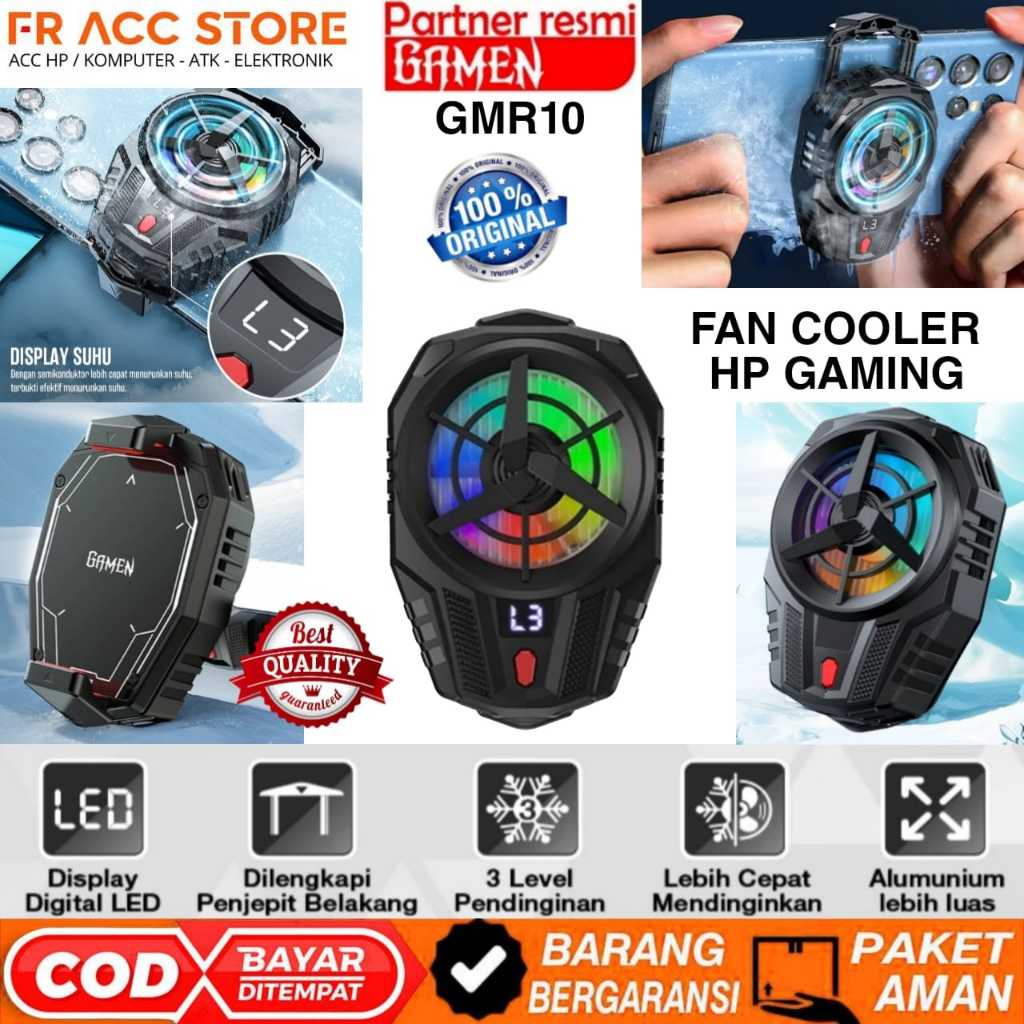 COOLING PAD GAMING GAMEN GMR10 COOLING FAN COOLER 3 MODE KECEPATAN KIPAS HP GAMING GMR10 KIPAS PENDI