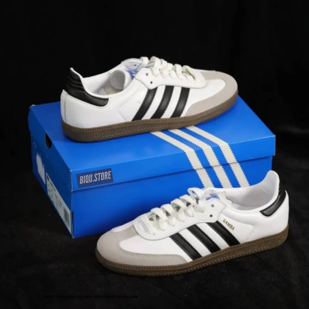 Sepatu Sneaker Adds01 S4mba01 White Black Pria Wanita | Sepatu Sekolah Anak SD SMP